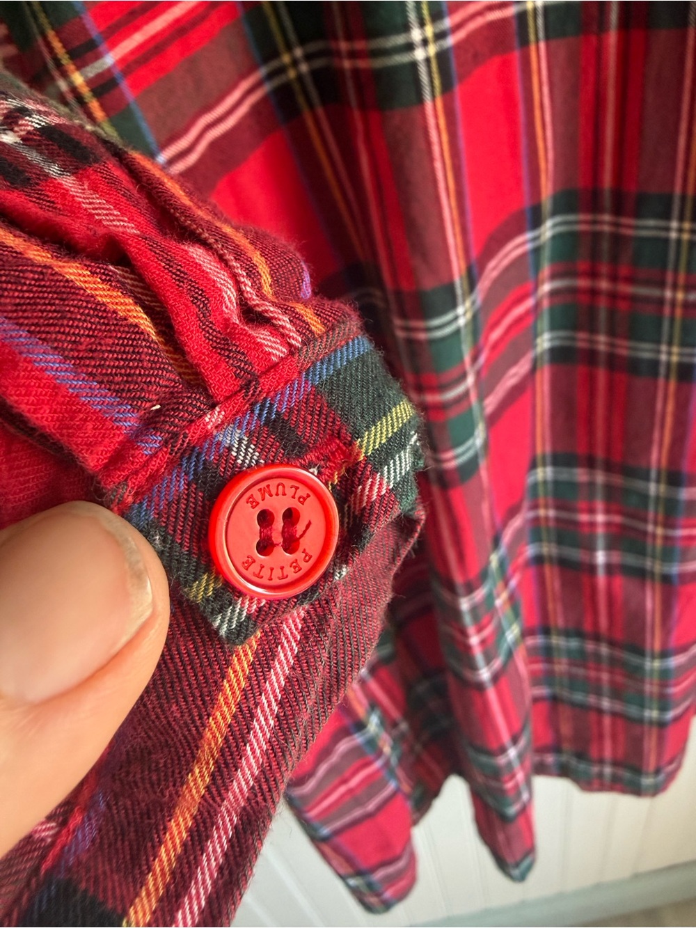 Petite Plume Nightgown, size medium, red plaid - Picture 5 of 9